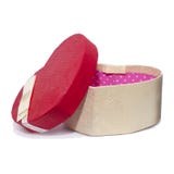 De doos van de kartongift in de vorm van een hart stock foto's De doos van de kartongift in de vorm van een hart stock foto's