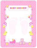 De douchekaart van de baby voor meisjes vector illustratie De douchekaart van de baby voor meisjes vector illustratie