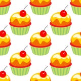 De elementen van de verjaardagspartij Vector illustratiereeks De reeks van Cupcakes decor Naadloos patroon met muffins royalty-vrije illustratie De elementen van de verjaardagspartij Vector illustratiereeks De reeks van Cupcakes decor Naadloos patroon met muffins royalty-vrije illustratie