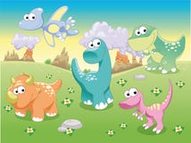 De Familie van dinosaurussen met achtergrond. vector illustratie De Familie van dinosaurussen met achtergrond. vector illustratie
