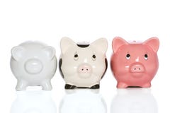 De familie van Piggybank stock fotografie De familie van Piggybank stock fotografie