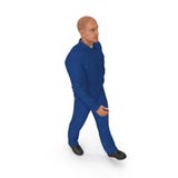 De façon générale de Worker Wearing Blue de mécanicien sur le fond blanc, illustration 3D, d'isolement illustration stock De façon générale de Worker Wearing Blue de mécanicien sur le fond blanc, illustration 3D, d'isolement illustration stock