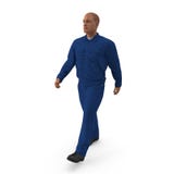 De façon générale de Worker Wearing Blue de mécanicien sur le fond blanc, illustration 3D, d'isolement illustration stock De façon générale de Worker Wearing Blue de mécanicien sur le fond blanc, illustration 3D, d'isolement illustration stock