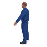 De façon générale de Worker Wearing Blue de mécanicien tenant la pose illustration 3D illustration stock De façon générale de Worker Wearing Blue de mécanicien tenant la pose illustration 3D illustration stock