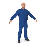 De façon générale de Worker Wearing Blue de mécanicien tenant la pose illustration 3D illustration de vecteur De façon générale de Worker Wearing Blue de mécanicien tenant la pose illustration 3D illustration de vecteur