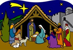 De Geboorte van Christus van Kerstmis/eps vector illustratie De Geboorte van Christus van Kerstmis/eps vector illustratie