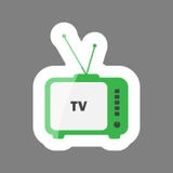 De gekleurde sticker van TV Pictogram Retro Televisie royalty-vrije illustratie De gekleurde sticker van TV Pictogram Retro Televisie royalty-vrije illustratie