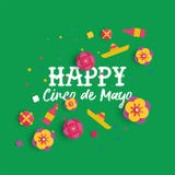 De gelukkige Cinco de Mayo-document kaart van de kunst Mexicaanse bloem Stock Foto's De gelukkige Cinco de Mayo-document kaart van de kunst Mexicaanse bloem Stock Foto's
