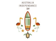 De gelukkige Dag van Australië, 26 Januari viert banner of vakantiegroeten of Prentbriefkaar of Affiche of Vliegermalplaatje Vect stock illustratie De gelukkige Dag van Australië, 26 Januari viert banner of vakantiegroeten of Prentbriefkaar of Affiche of Vliegermalplaatje Vect stock illustratie