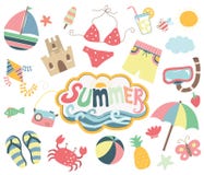 De gelukkige Inzamelingen van de de Zomerdag royalty-vrije illustratie De gelukkige Inzamelingen van de de Zomerdag royalty-vrije illustratie