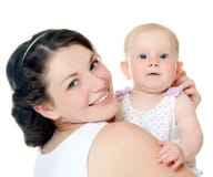 De gelukkige moeder met baby royalty-vrije stock fotografie De gelukkige moeder met baby royalty-vrije stock fotografie
