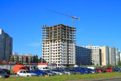 De gerichte bouw, bouw van het gebouw met meerdere verdiepingen royalty-vrije stock foto's De gerichte bouw, bouw van het gebouw met meerdere verdiepingen royalty-vrije stock foto's
