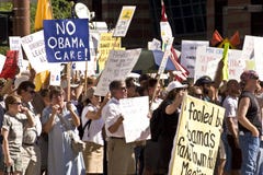 De gezondheidszorgprotesteerders van Obama stock afbeeldingen De gezondheidszorgprotesteerders van Obama stock afbeeldingen