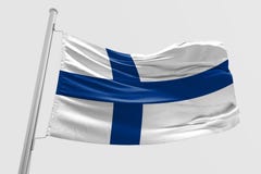 De geïsoleerde Vlag die van Finland, 3D Realistische Teruggegeven Vlag van Finland golven Vector Illustratie De geïsoleerde Vlag die van Finland, 3D Realistische Teruggegeven Vlag van Finland golven Vector Illustratie