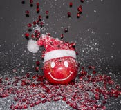 De glimlachgranaatappel, Gelukkig Nieuwjaar, huwt Kerstmis stock afbeeldingen De glimlachgranaatappel, Gelukkig Nieuwjaar, huwt Kerstmis stock afbeeldingen