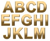 De gouden Brieven A In hoofdletters van het Alfabet - M op Wit royalty-vrije illustratie De gouden Brieven A In hoofdletters van het Alfabet - M op Wit royalty-vrije illustratie