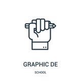 de grafische vector van het ontwerppictogram van schoolinzameling De dunne van het het overzichtspictogram van het lijn grafische royalty-vrije illustratie de grafische vector van het ontwerppictogram van schoolinzameling De dunne van het het overzichtspictogram van het lijn grafische royalty-vrije illustratie