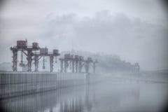 De Grootste Waterkrachtcentrale in de Wereld - Drie Klovendam op Yangtze-rivier in China stock foto De Grootste Waterkrachtcentrale in de Wereld - Drie Klovendam op Yangtze-rivier in China stock foto