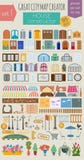 De grote schepper van de stadskaart Huisaannemer Huis, koffie, restaura vector illustratie De grote schepper van de stadskaart Huisaannemer Huis, koffie, restaura vector illustratie