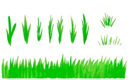 De hand getrokken die reeks van het waterverfgras op witte achtergrond wordt geïsoleerd Schetsgras Het lichtgroene patroon van he royalty-vrije illustratie De hand getrokken die reeks van het waterverfgras op witte achtergrond wordt geïsoleerd Schetsgras Het lichtgroene patroon van he royalty-vrije illustratie