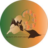 De het embleemvector van dewisrikandi royalty-vrije illustratie De het embleemvector van dewisrikandi royalty-vrije illustratie