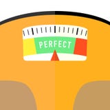 De het gewichtsschaal van de badkamersvloer kijkt dicht vlak vector illustratie De het gewichtsschaal van de badkamersvloer kijkt dicht vlak vector illustratie