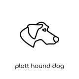 De hondpictogram van de Plotthond In moderne vlakke lineaire vectorplott Hou vector illustratie De hondpictogram van de Plotthond In moderne vlakke lineaire vectorplott Hou vector illustratie