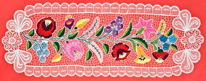 De Hongaarse doek van de borduurwerklijst stock fotografie De Hongaarse doek van de borduurwerklijst stock fotografie