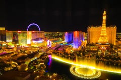 De horizon van Vegas van Las bij nacht De horizon van Vegas van Las bij nacht