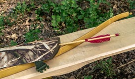 De houten boogpijlen zijn in het bos royalty-vrije stock afbeeldingen De houten boogpijlen zijn in het bos royalty-vrije stock afbeeldingen