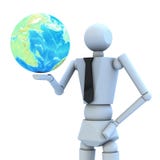 De houten pop met globale 3d illustratie vector illustratie De houten pop met globale 3d illustratie vector illustratie
