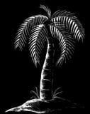 De Illustratie van de palm in Zwarte stock illustratie De Illustratie van de palm in Zwarte stock illustratie