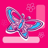 De Illustratie van de vlinder op roze royalty-vrije illustratie De Illustratie van de vlinder op roze royalty-vrije illustratie