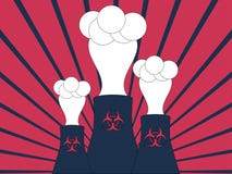 De installatie van de pijpenkernenergie De rook van de schoorsteen ecologische crisisfoto Het Teken van het gevaar vector illustratie De installatie van de pijpenkernenergie De rook van de schoorsteen ecologische crisisfoto Het Teken van het gevaar vector illustratie