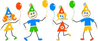De Jonge geitjes van de partij royalty-vrije illustratie De Jonge geitjes van de partij royalty-vrije illustratie