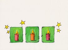 De kaarsenwaterverf van Kerstmis het schilderen royalty-vrije illustratie De kaarsenwaterverf van Kerstmis het schilderen royalty-vrije illustratie
