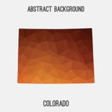 De kaart van Colorado in geometrische veelhoekig, mozaïekstijl stock illustratie De kaart van Colorado in geometrische veelhoekig, mozaïekstijl stock illustratie