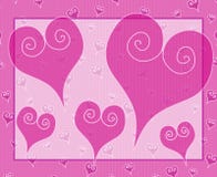 De Kaart van de Harten van de Dag van de roze Valentijnskaart Artsy royalty-vrije illustratie De Kaart van de Harten van de Dag van de roze Valentijnskaart Artsy royalty-vrije illustratie