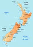 De kaart van Nieuw Zeeland stock illustratie De kaart van Nieuw Zeeland stock illustratie