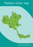 De kaart van Thailand met natuurlijke landschappenvector vector illustratie De kaart van Thailand met natuurlijke landschappenvector vector illustratie