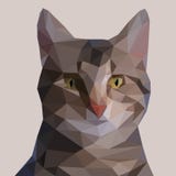 De kat van Bengalen uit driehoeken wordt samengesteld die vector illustratie De kat van Bengalen uit driehoeken wordt samengesteld die vector illustratie