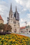 De Kathedraal van Zagreb in de loop van de dag in de zomer stock afbeeldingen De Kathedraal van Zagreb in de loop van de dag in de zomer stock afbeeldingen