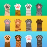 De katten handtastelijk worden vlak De kat handtastelijk wordt klauwhand, beeldverhaal leuk dier, bont grappige wilde jager Het v royalty-vrije illustratie De katten handtastelijk worden vlak De kat handtastelijk wordt klauwhand, beeldverhaal leuk dier, bont grappige wilde jager Het v royalty-vrije illustratie