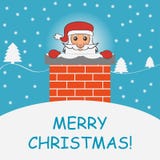 De Kerstman in de schoorsteen Malplaatje voor vakantiebanner Vector illustratie Royalty-vrije Stock Foto De Kerstman in de schoorsteen Malplaatje voor vakantiebanner Vector illustratie Royalty-vrije Stock Foto