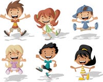 De kinderen van het beeldverhaal royalty-vrije illustratie De kinderen van het beeldverhaal royalty-vrije illustratie