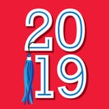 De klasse van 2019 Gelukwensen behaalt Typografie met sterren een diploma en vector illustratie De klasse van 2019 Gelukwensen behaalt Typografie met sterren een diploma en vector illustratie