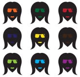 De koele Silhouetten van het Vrouwen` s Gezicht stock illustratie De koele Silhouetten van het Vrouwen` s Gezicht stock illustratie
