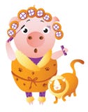 De Leeuw van het dierenriemvarken Het Chinese jaar van het horoscoopsymbool 2019 royalty-vrije illustratie De Leeuw van het dierenriemvarken Het Chinese jaar van het horoscoopsymbool 2019 royalty-vrije illustratie