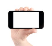 De Lege Appel Geïsoleerde Iphone van de Greep van de hand stock afbeelding De Lege Appel Geïsoleerde Iphone van de Greep van de hand stock afbeelding