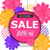 De lente, de banner van de de zomerverkoop met bloem royalty-vrije illustratie De lente, de banner van de de zomerverkoop met bloem royalty-vrije illustratie